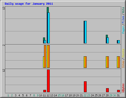 Daily usage for January 2011