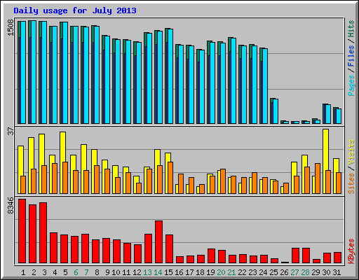 Daily usage for July 2013