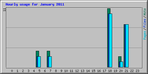 Hourly usage for January 2011