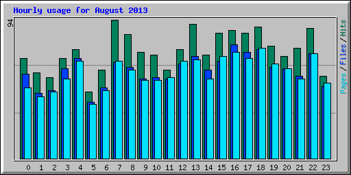 Hourly usage for August 2013
