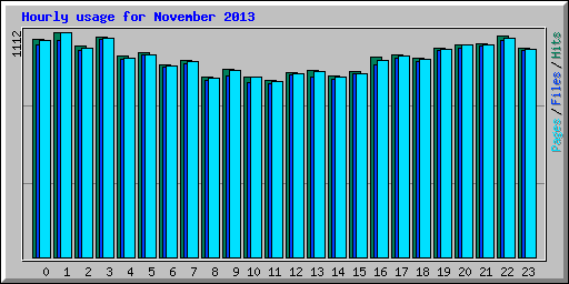 Hourly usage for November 2013