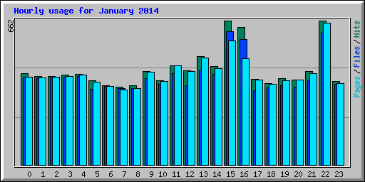 Hourly usage for January 2014