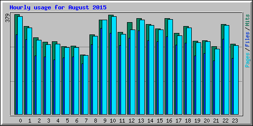 Hourly usage for August 2015