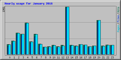 Hourly usage for January 2016
