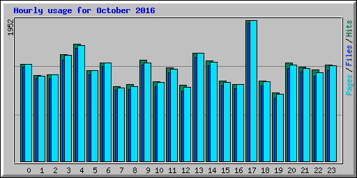 Hourly usage for October 2016