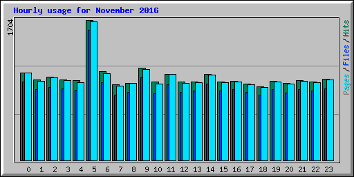 Hourly usage for November 2016