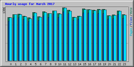Hourly usage for March 2017