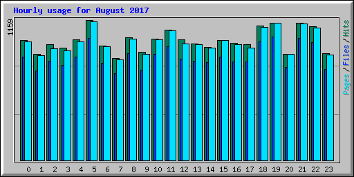 Hourly usage for August 2017