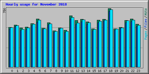 Hourly usage for November 2018