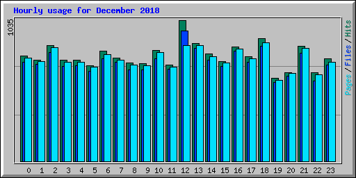 Hourly usage for December 2018