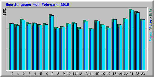 Hourly usage for February 2019