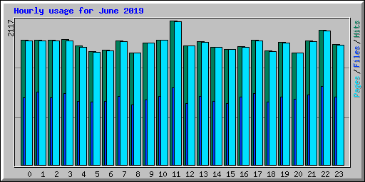 Hourly usage for June 2019
