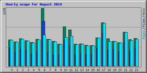 Hourly usage for August 2019