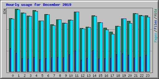 Hourly usage for December 2019