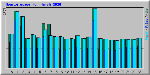 Hourly usage for March 2020