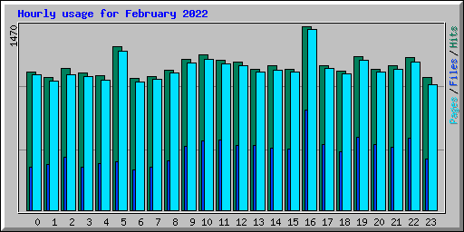 Hourly usage for February 2022