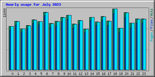 Hourly usage for July 2023
