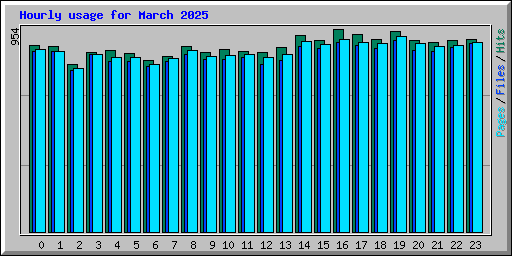 Hourly usage for March 2025