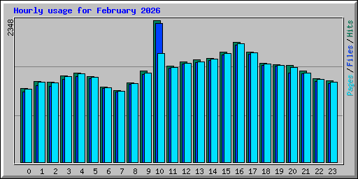 Hourly usage for February 2026